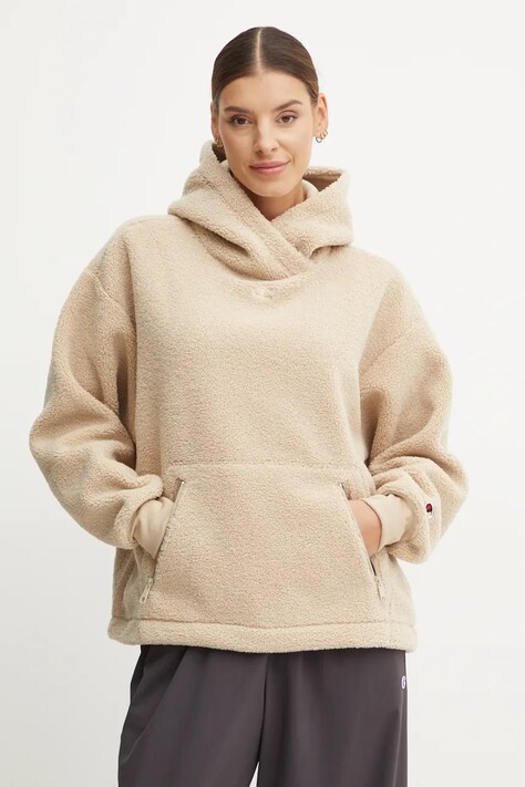 Champion bluza damska kolor beżowy z kapturem gładka 117549