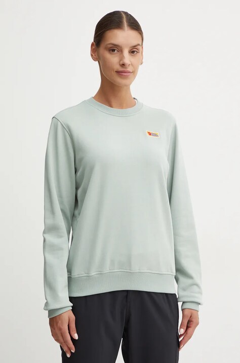 Fjallraven bluză trening Vardag culoarea turcoaz, neted, F87075.674