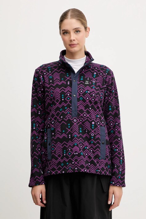 Haglöfs bluza sportowa Mora Mid kolor fioletowy wzorzysta 606557