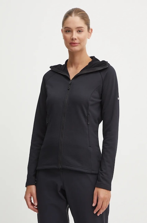 Montane hanorac Protium culoarea negru, cu glugă, neted, FPRHO17