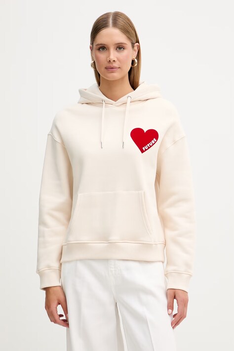 From Future melegítőfelső női pamut bézs WSW01120