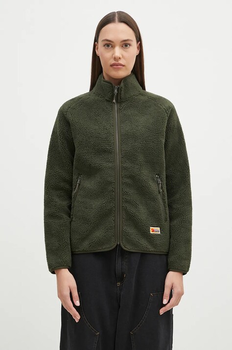 Флисовая кофта Fjallraven Vardag Pile Fleece W цвет зелёный однотонная F84789.662