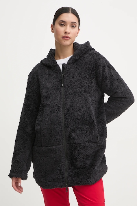 Спортивна кофта Burton Minxy Hi-Loft колір чорний з капюшоном однотонна 238441