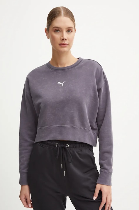 Puma bluza bawełniana damska kolor fioletowy gładka 626799