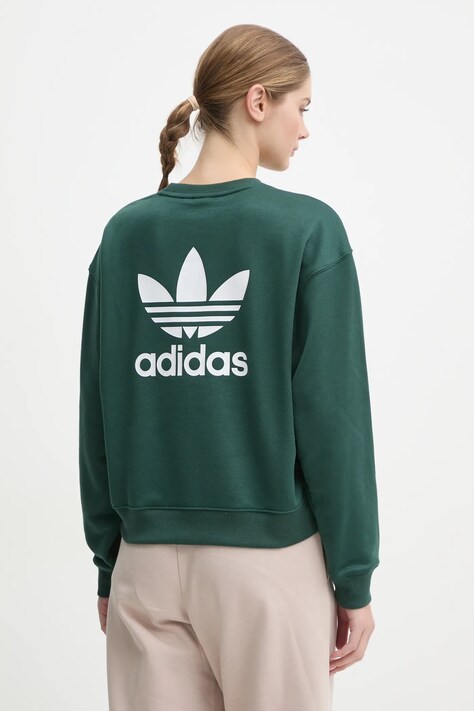 adidas Originals bluza femei, culoarea verde, cu imprimeu, IY4715