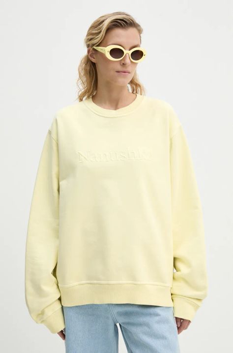 Nanushka cotton sweatshirt REMY women's yellow color with an application NU24PFSH03411