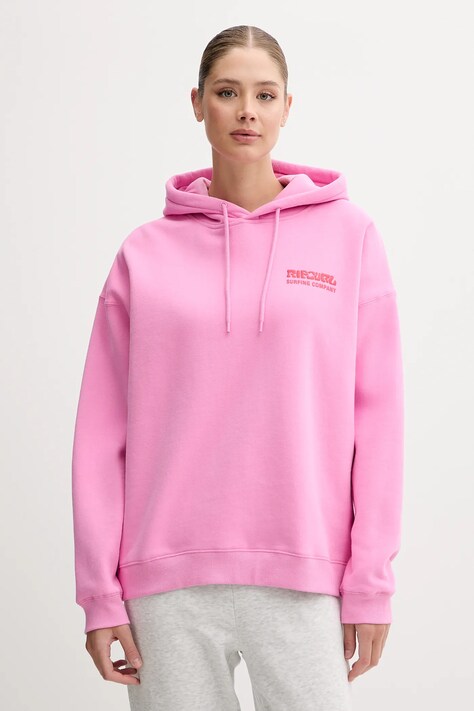 Mikina Rip Curl SURF PUFF HERITAGE béžová farba, s kapucňou, s potlačou, 06AWFL