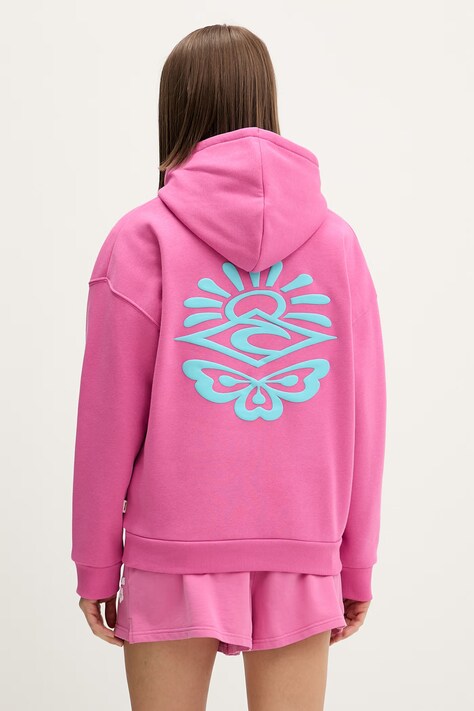 Rip Curl bluza z kapturem damska z bawełną ICONS OF SURF HERITAGE różowa 06NWFL