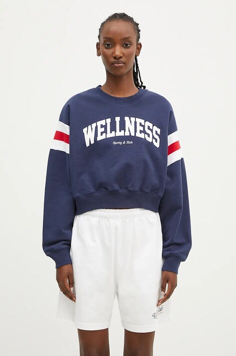 Хлопковая кофта Sporty & Rich Wellness Ivy женская цвет синий узор WS058S406WN