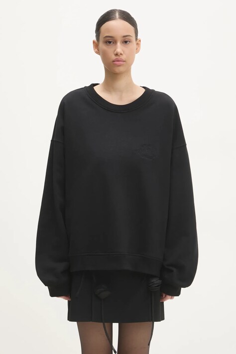 Fiorucci cotton sweatshirt Angel women's black color smooth M01FPSCR188CJ05BK01