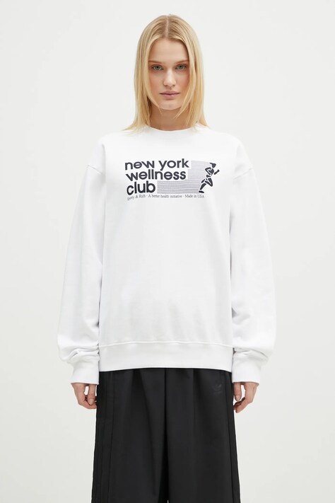 Sporty & Rich bluza bawełniana USA Wellness Club damska kolor biały z nadrukiem ST071506128WH01
