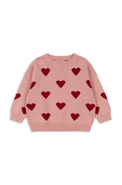 Konges Sløjd felpa in cotone bambino/a LAPIS KNIT BLOUSE colore rosa  KS101551