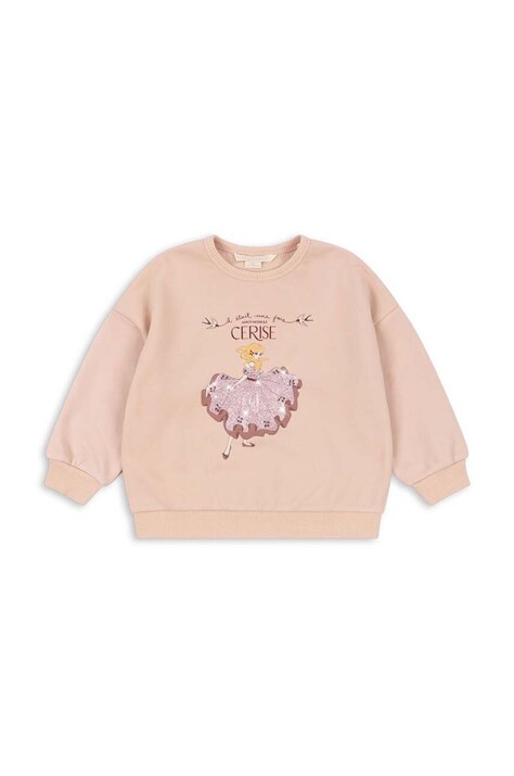 Παιδική μπλούζα Konges Sløjd LOU GLITTER SWEATSHIRT OCS χρώμα: μπεζ, KS101562