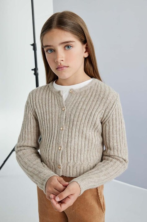 Детска жилетка с вълна Mayoral в бежово 7312