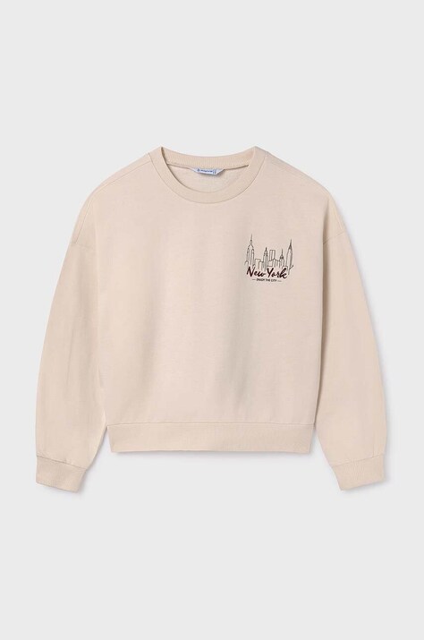 Dječja dukserica Mayoral boja: bež, s tiskom, 7470