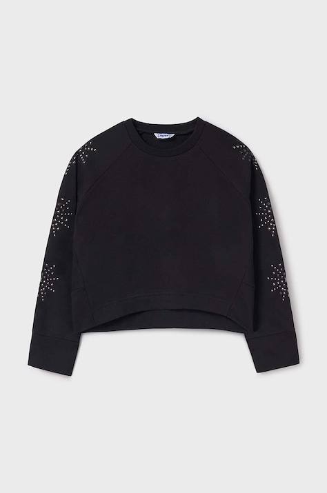 Dječja dukserica Mayoral boja: crna, s aplikacijom, 7471