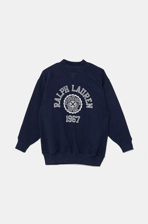 Детски суичър Polo Ralph Lauren в тъмносиньо с принт 313950968001