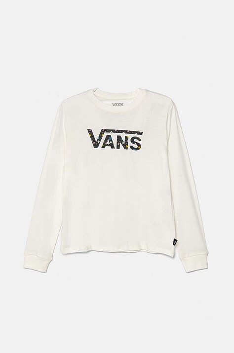 Детска блуза с дълги ръкави Vans GR BLOOMER DROP в бежово VN000K97FS81