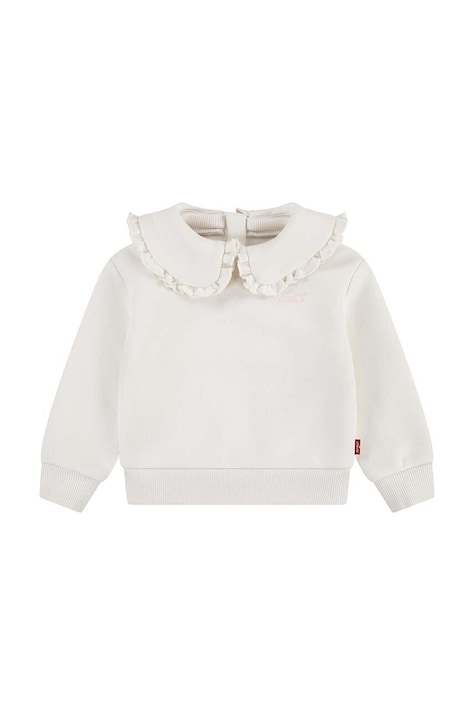 Levi's bluza bebe RUFFLE COLLARED CREW culoarea bej, neted, 1EK989