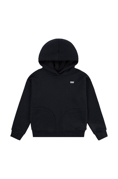 Παιδική μπλούζα Levi's BATWING CHEST HIT HOODIE χρώμα: μαύρο, με κουκούλα, 3EL078