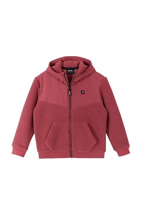 Детски суичър Reima Samota в розово с качулка с изчистен дизайн 5200267A