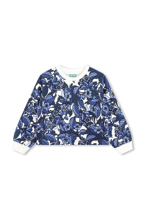 Дитяча бавовняна кофта Kenzo Kids колір синій візерунок K60695