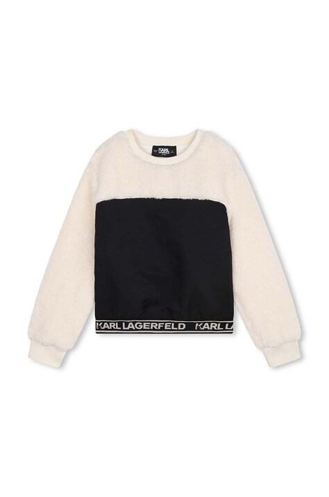 Karl Lagerfeld bluza copii culoarea negru, neted, Z30223