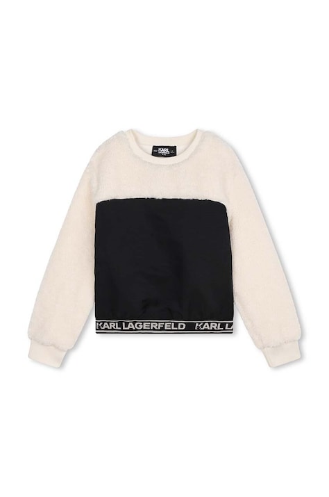 Karl Lagerfeld bluza dziecięca kolor czarny gładka Z30223