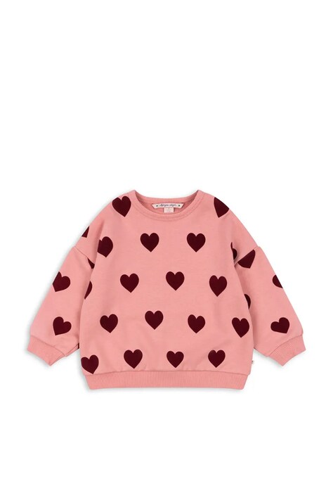 Детски суичър Konges Sløjd LOU SWEAT SHIRT OCS в розово с десен KS102021