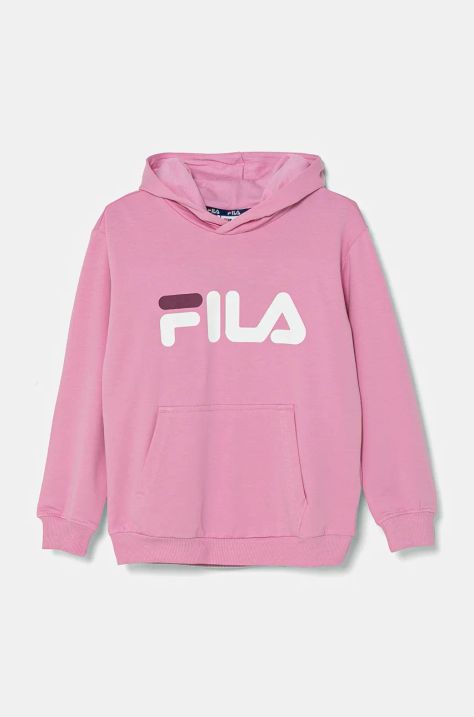 Fila bluza copii BAJONE culoarea roz, cu glugă, cu imprimeu, FAK0120