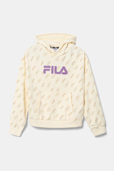 Детская кофта Fila LOITZ цвет бежевый с капюшоном узор FAT0576