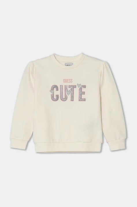Παιδική βαμβακερή μπλούζα Guess χρώμα: μπεζ, K4BQ03 KAX73