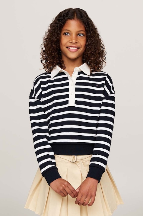 Tommy Hilfiger bluza bawełniana dziecięca kolor granatowy wzorzysta KG0KG08362