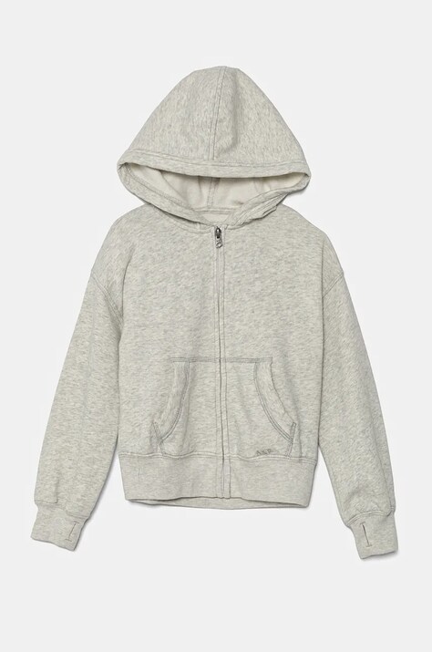 Abercrombie & Fitch bluza copii culoarea gri, cu glugă, melanj, KI252-4063