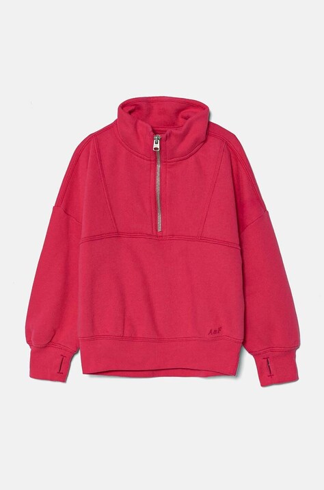 Детски суичър Abercrombie & Fitch в розово с изчистен дизайн KI252-4065