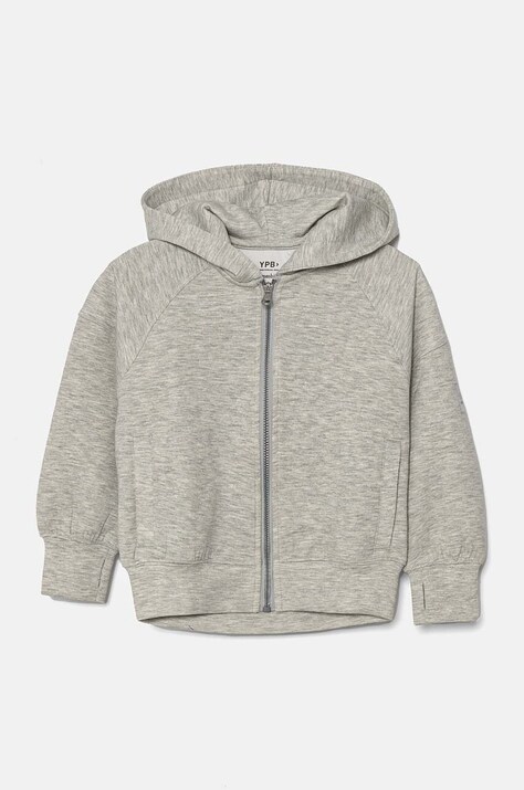Παιδική μπλούζα Abercrombie & Fitch χρώμα: γκρι, με κουκούλα, KI252-4171