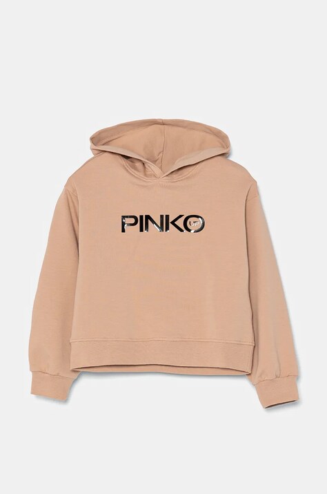 Dječja dukserica Pinko Up boja: narančasta, s kapuljačom, s tiskom, F4PIJGHS091