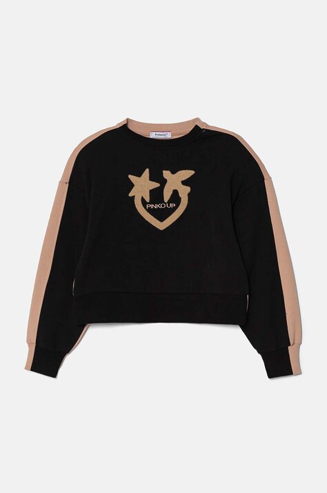 Детски суичър Pinko Up в черно с десен F4PIJGSW050