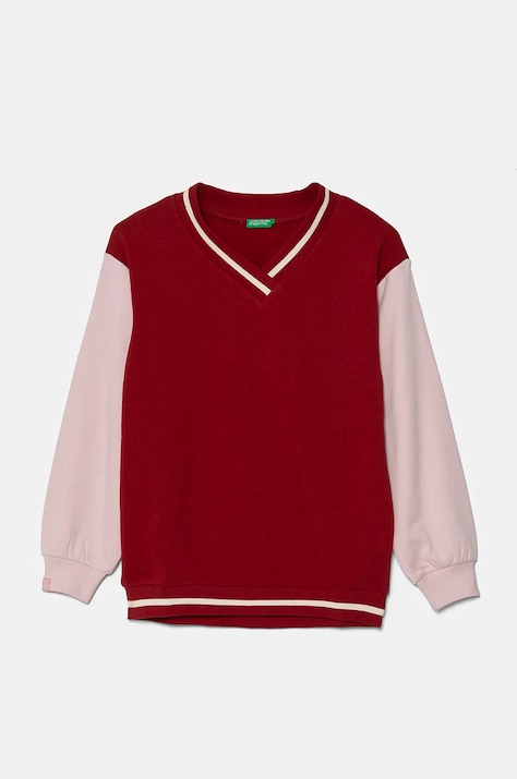 Detská mikina United Colors of Benetton fialová farba, vzorovaná, 32N4C400A