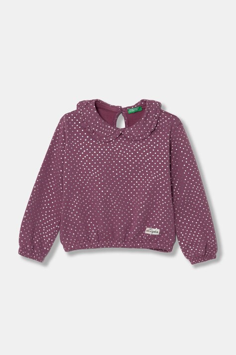 Dětská mikina United Colors of Benetton fialová barva, vzorovaná, 3S73G10GF