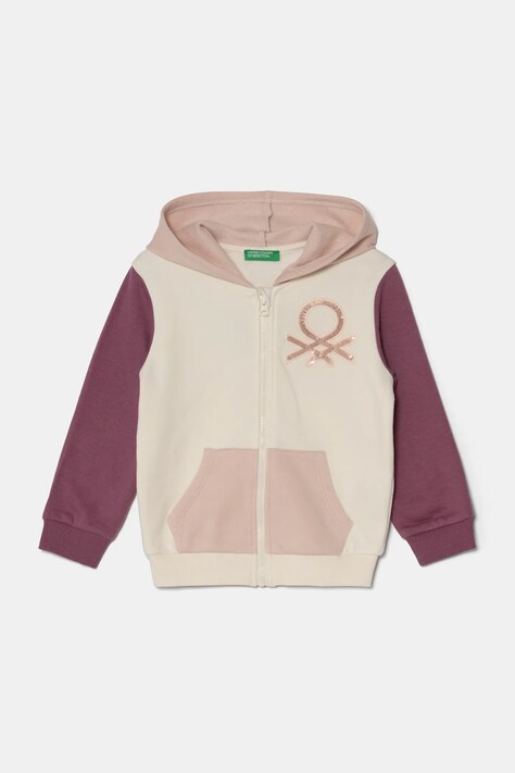 United Colors of Benetton bluza copii cu glugă, modelator, 39M2G503G
