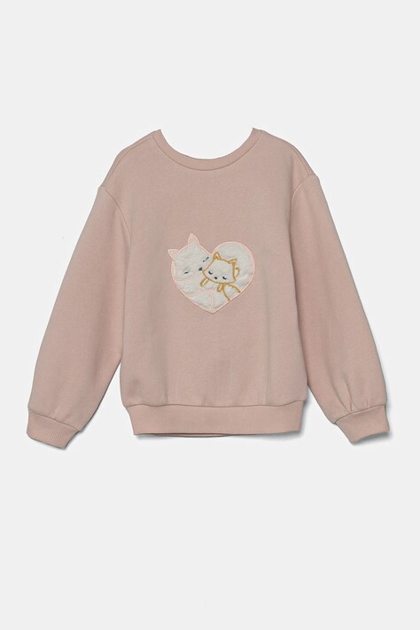 Dětská mikina United Colors of Benetton růžová barva, s aplikací, 39M2G10GD