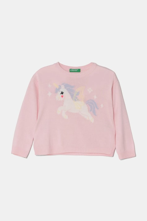 Detský sveter United Colors of Benetton ružová farba, tenký, 1070H102K