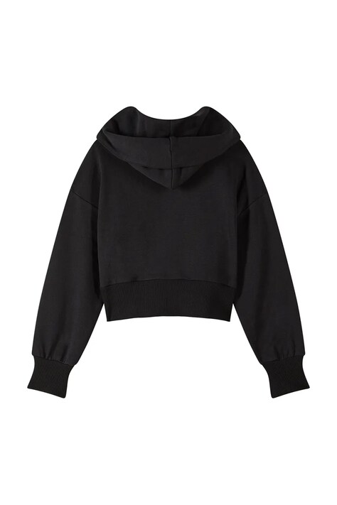 Patrizia Pepe bluza bawełniana dziecięca J046 kolor czarny z kapturem gładka 7M0823