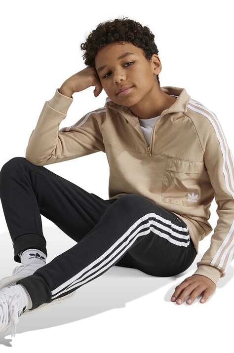 Дитяча кофта adidas Originals HZ CREW колір бежевий з аплікацією IY0011