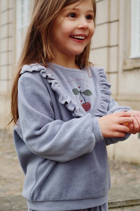 Konges Sløjd bluza copii WALLY FRILL SWEATSHIRT GOTS cu imprimeu, KS101731