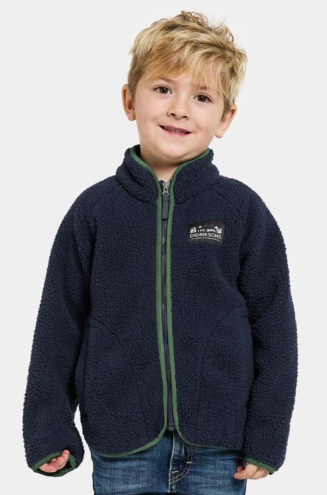 Otroški pulover iz flisa Didriksons GIBBS KIDS FULLZIP mornarsko modra barva, 505577