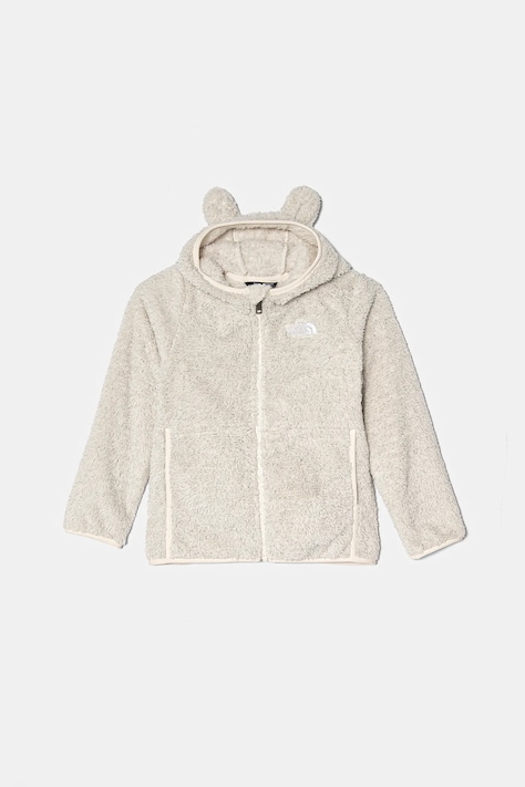 The North Face hanorac polar pentru copii CAMPSHIRE F/Z HOODIE culoarea bej, cu glugă, uni, NF0A88VR5QO1