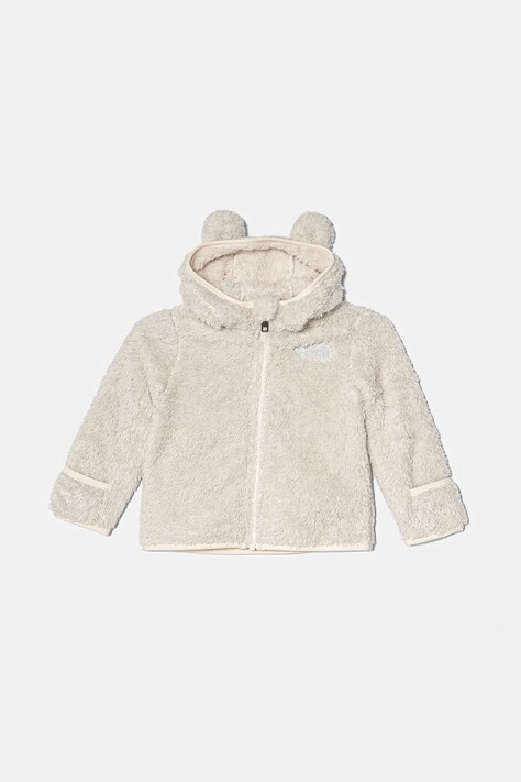 The North Face hanorac polar pentru bebeluși BABCAMPSHIRE F/Z HOODIE culoarea bej, cu glugă, uni, NF0A88VW5QO1