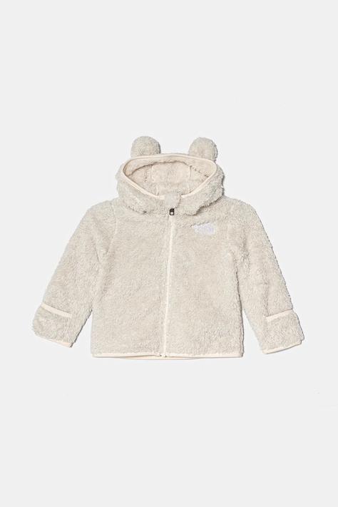 Majica od flisa za bebe The North Face BABCAMPSHIRE F/Z HOODIE boja: bež, s kapuljačom, bez uzorka, NF0A88VW5QO1